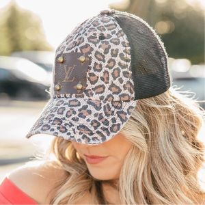 LV Leopard Trucker Hat (Vintage Boho Bags)